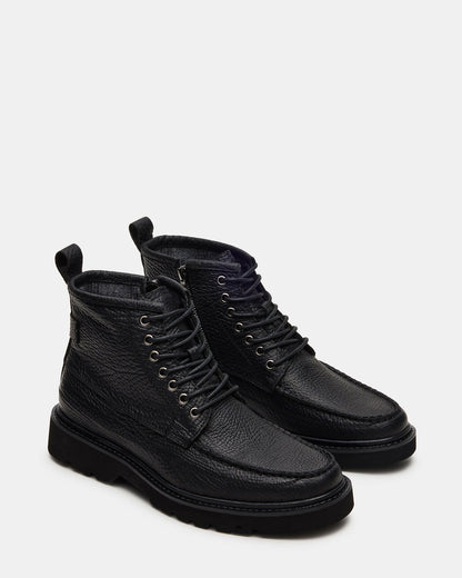 Steve Madden DAEL Black Leather Lace-Up Men's Ankle Boot