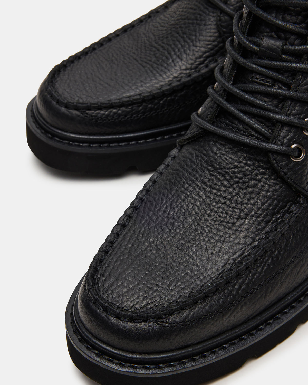 Steve Madden DAEL Black Leather Lace-Up Men's Ankle Boot