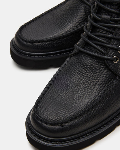 Steve Madden DAEL Black Leather Lace-Up Men's Ankle Boot