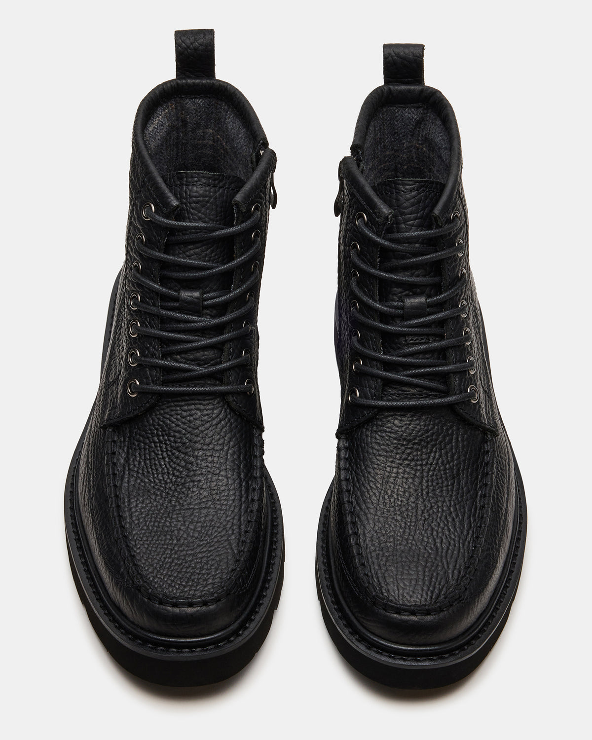 Steve Madden DAEL Black Leather Lace-Up Men's Ankle Boot