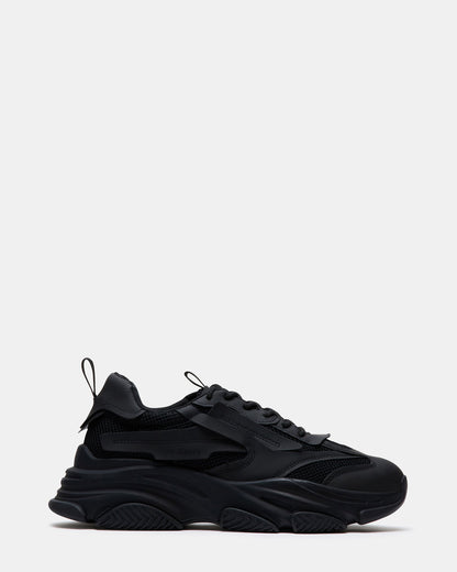Steve Madden POSSESS Black Low-Top Lace-Up Men's Sneaker
