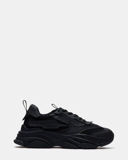 Steve Madden POSSESS Black Low-Top Lace-Up Men's Sneaker
