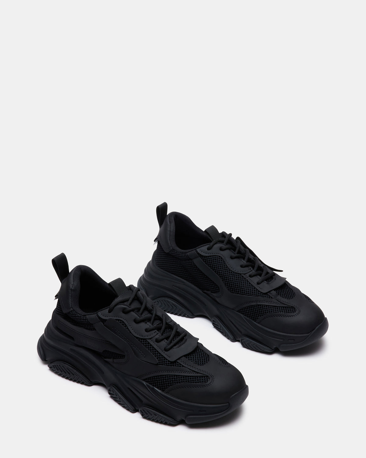 Steve Madden POSSESS Black Low-Top Lace-Up Men's Sneaker