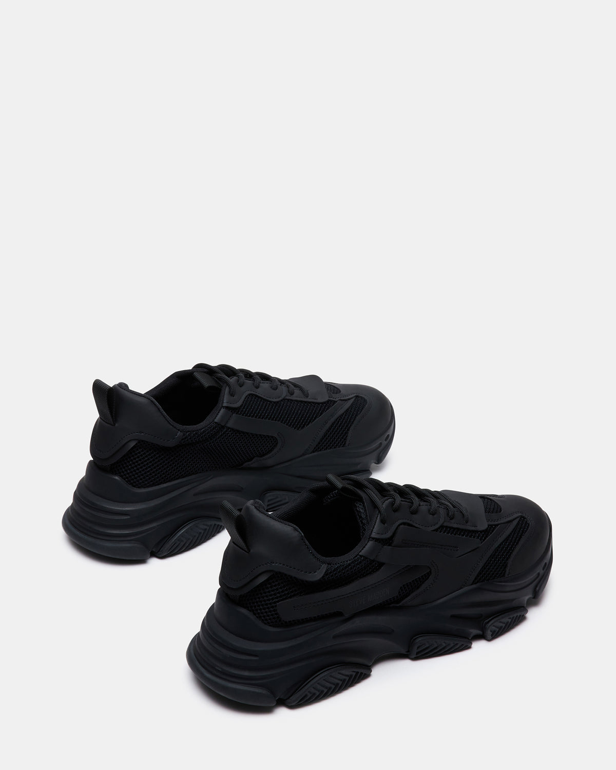 Steve Madden POSSESS Black Low-Top Lace-Up Men's Sneaker