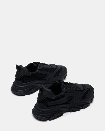 Steve Madden POSSESS Black Low-Top Lace-Up Men's Sneaker
