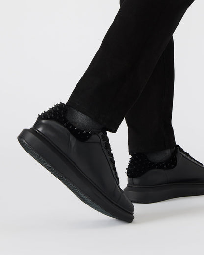 Steve Madden FROSTING Black Velvet Men's Low-Top Lace-Up Sneaker