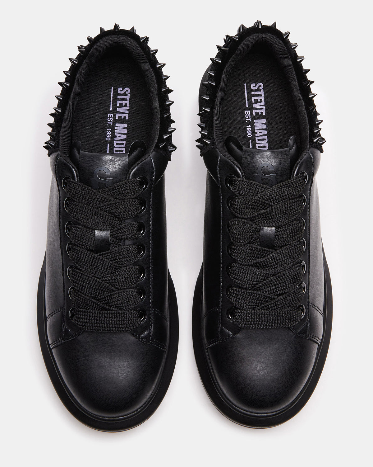 Steve Madden FROSTING Black Velvet Men's Low-Top Lace-Up Sneaker