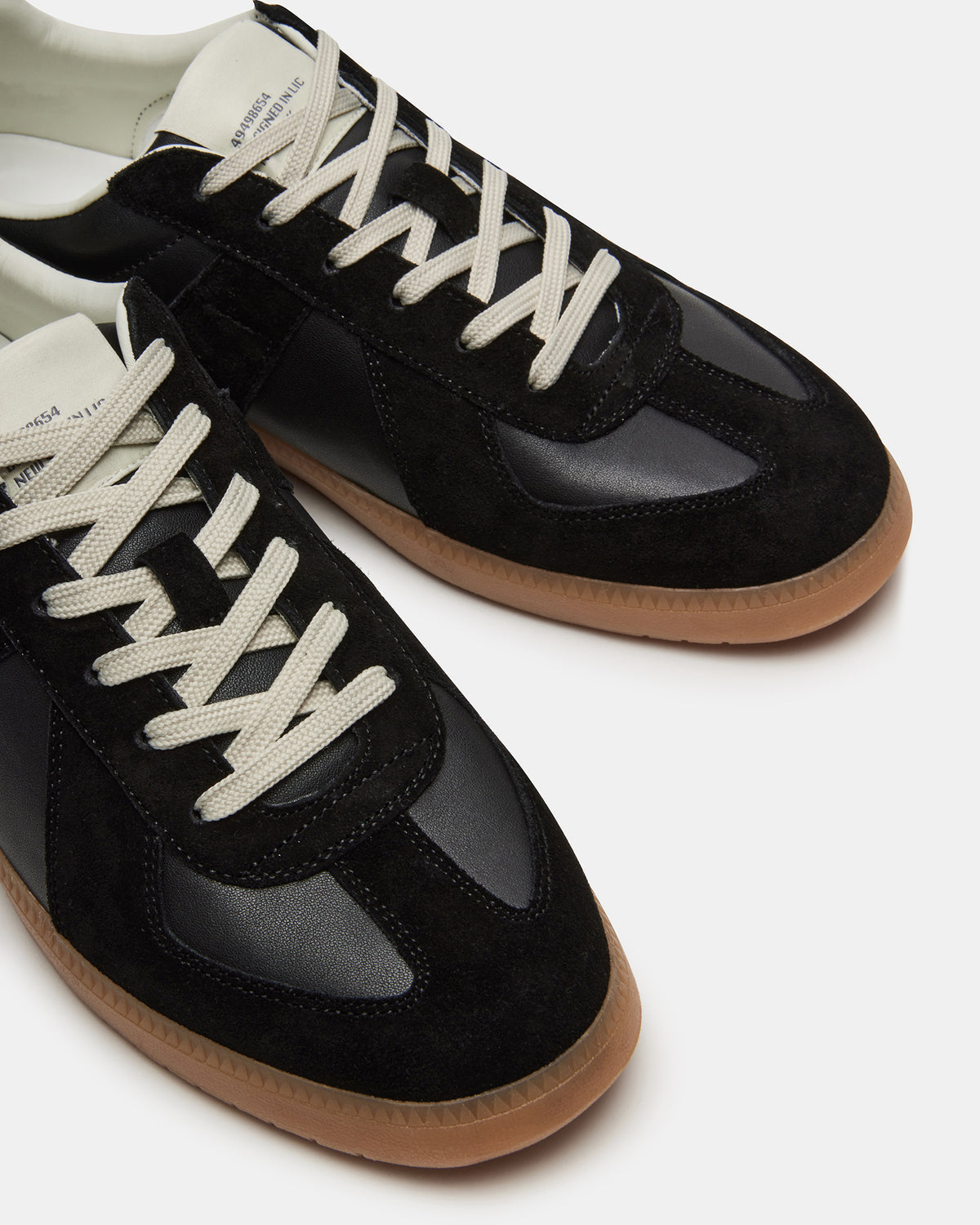 Steve Madden DIXON Black Leather Low-Top Panel Men's Sneaker