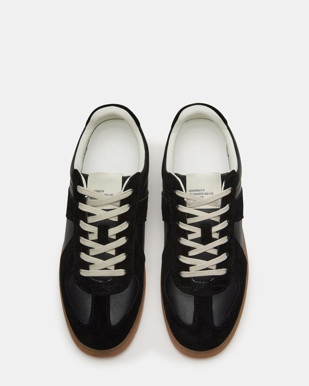 Steve Madden DIXON Black Leather Low-Top Panel Men's Sneaker