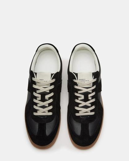 Steve Madden DIXON Black Leather Low-Top Panel Men's Sneaker