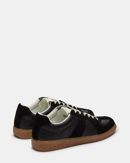 Steve Madden DIXON Black Leather Low-Top Panel Men's Sneaker