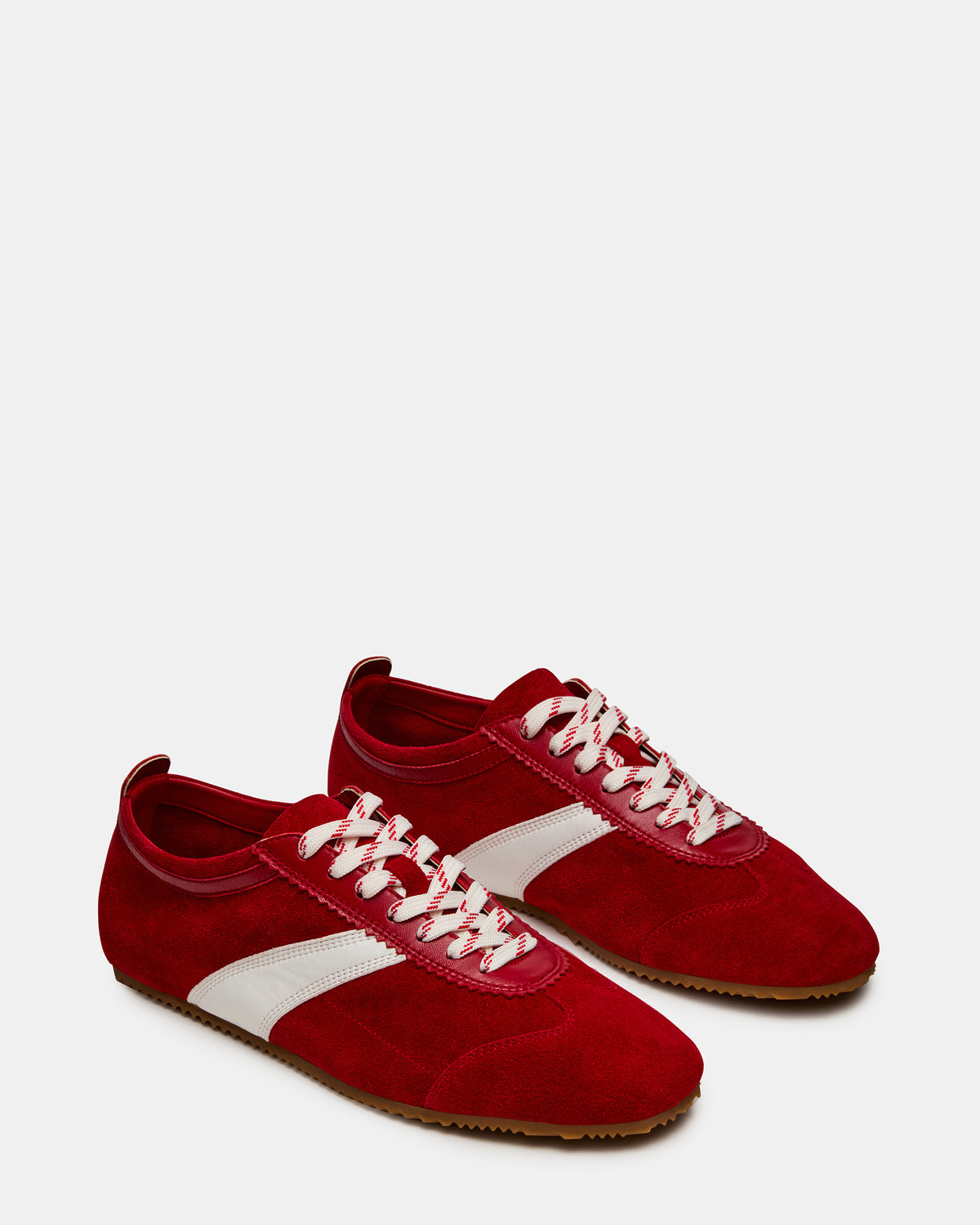 Steve Madden JUNA Red Low-Top Lace-Up Stripe Men's Sneaker