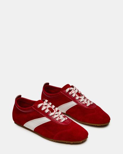 Steve Madden JUNA Red Low-Top Lace-Up Stripe Men's Sneaker