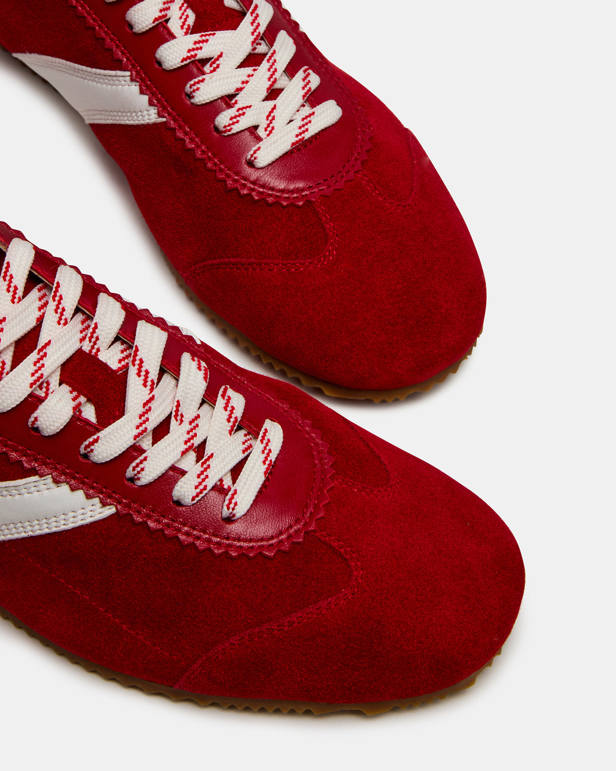 Steve Madden JUNA Red Low-Top Lace-Up Stripe Men's Sneaker
