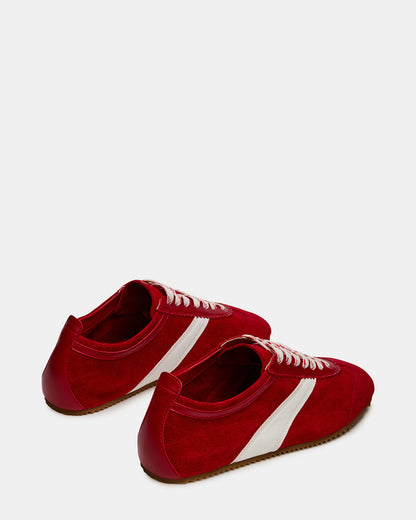 Steve Madden JUNA Red Low-Top Lace-Up Stripe Men's Sneaker