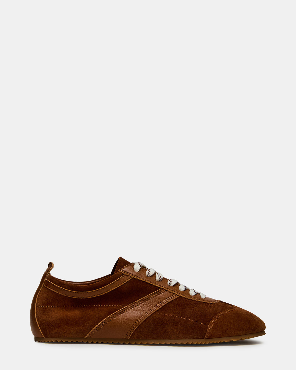 Steve Madden JUNA Cognac Suede Low-Top Lace-Up Stripe Men's Sneaker