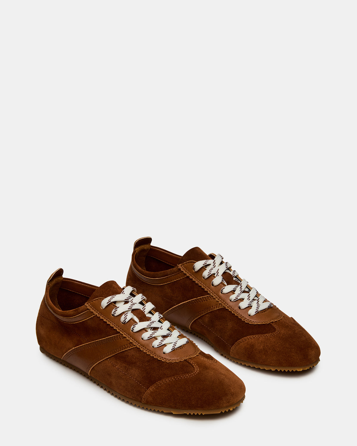 Steve Madden JUNA Cognac Suede Low-Top Lace-Up Stripe Men's Sneaker