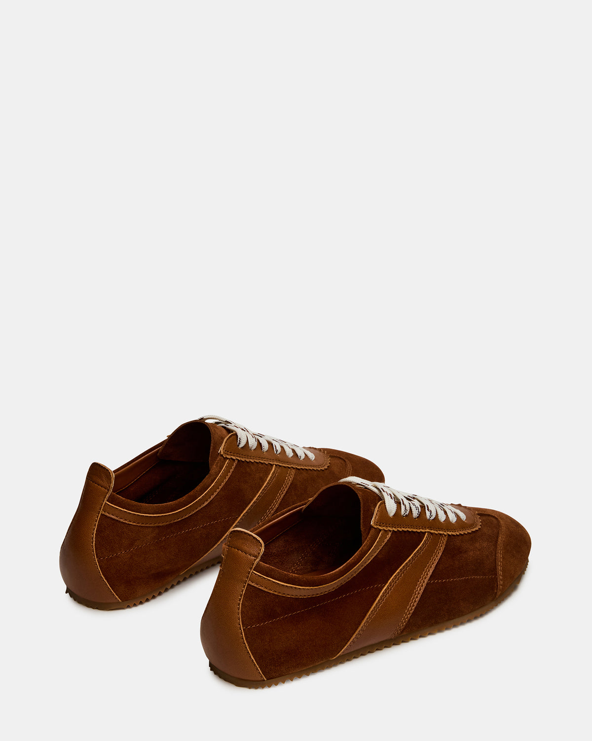 Steve Madden JUNA Cognac Suede Low-Top Lace-Up Stripe Men's Sneaker