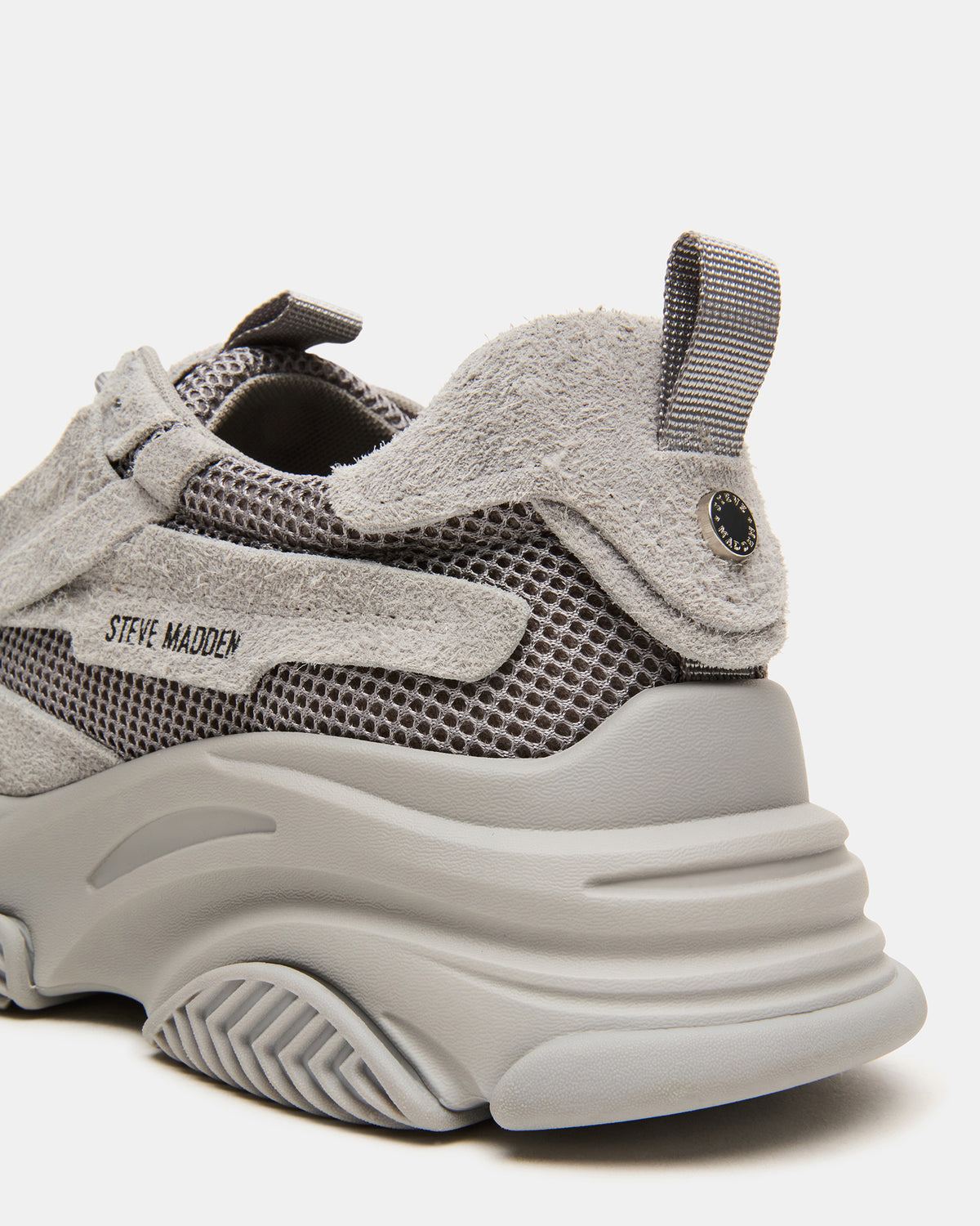 Steve Madden POSSESS Grey Suede Low-Top Lace-Up Men's Sneaker