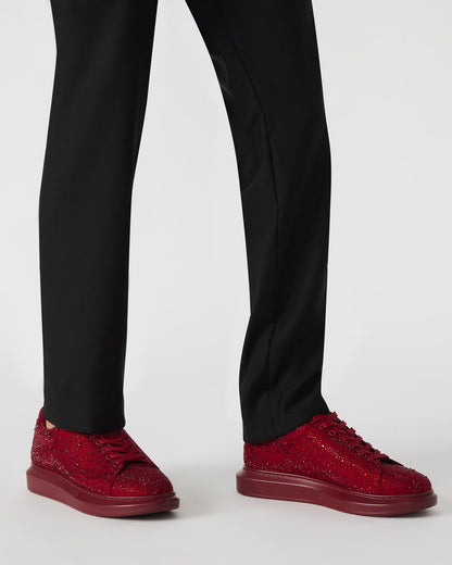 Steve Madden ICEBOX Red Multi Men's Low-Top Lace-Up Sneaker