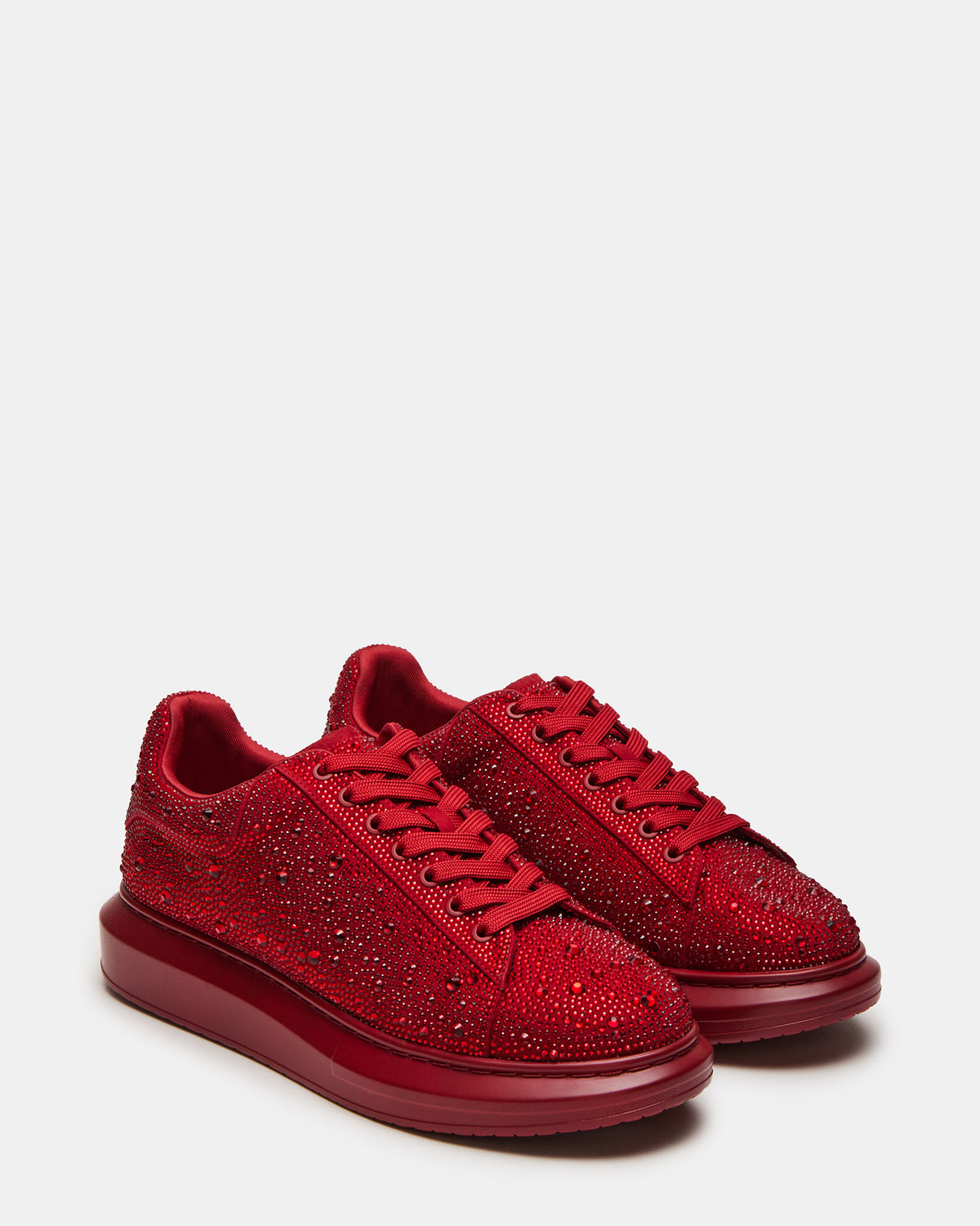 Steve Madden ICEBOX Red Multi Men's Low-Top Lace-Up Sneaker