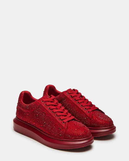Steve Madden ICEBOX Red Multi Men's Low-Top Lace-Up Sneaker
