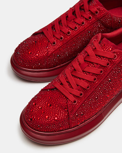Steve Madden ICEBOX Red Multi Men's Low-Top Lace-Up Sneaker