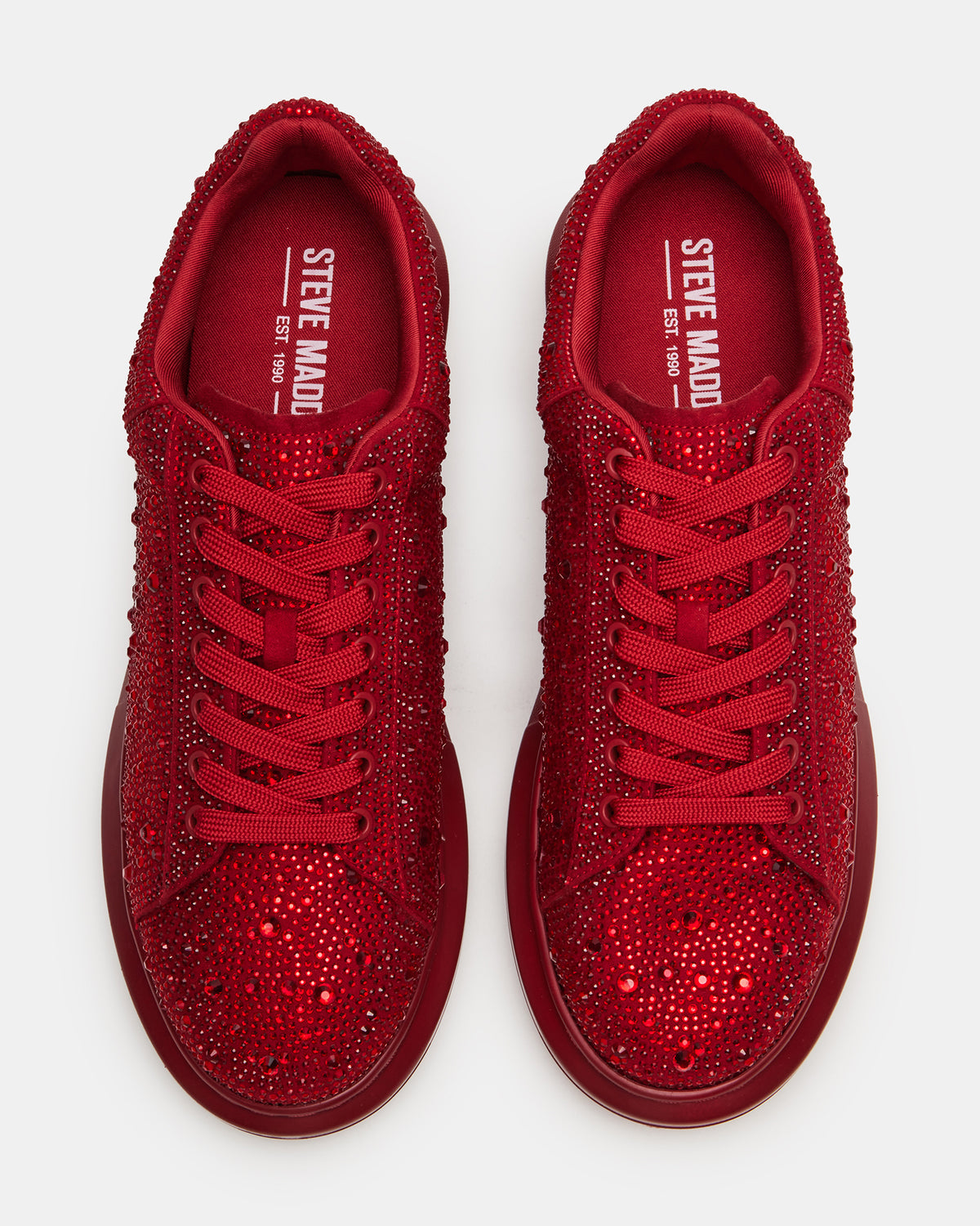 Steve Madden ICEBOX Red Multi Men's Low-Top Lace-Up Sneaker