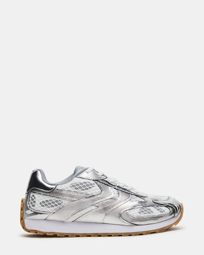 Steve Madden XYLO Silver Low-Top Lace-Up Men's Sneakers