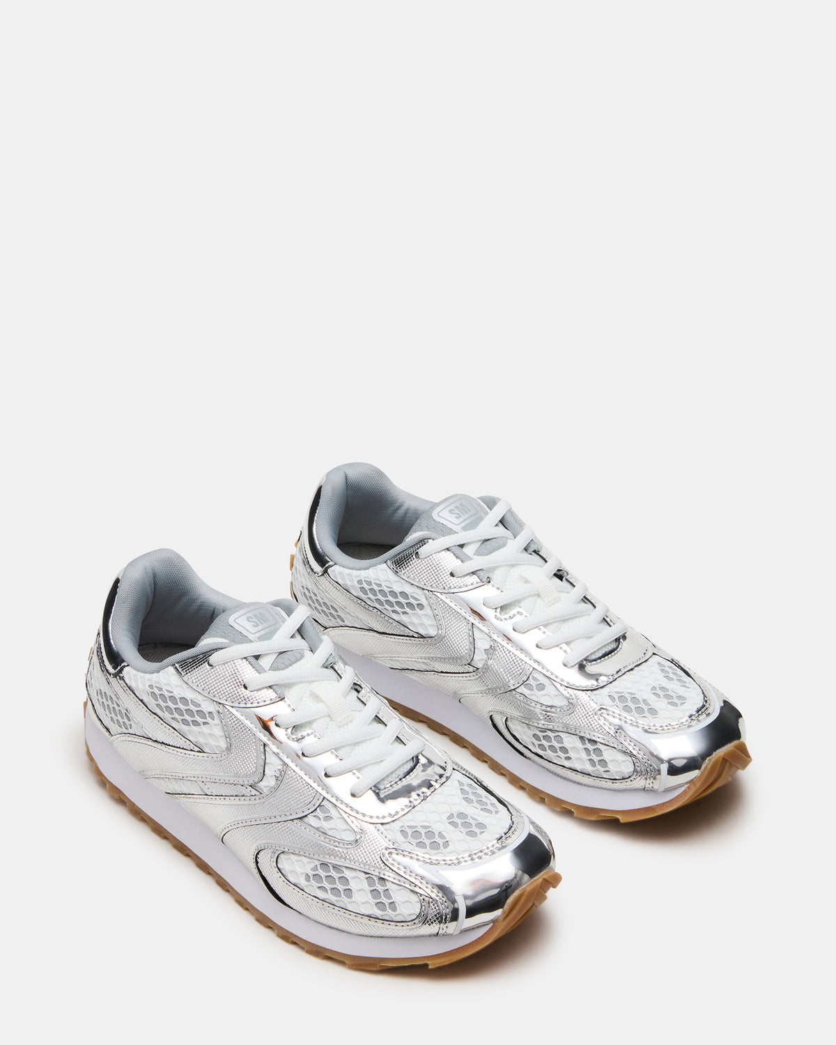 Steve Madden XYLO Silver Low-Top Lace-Up Men's Sneakers