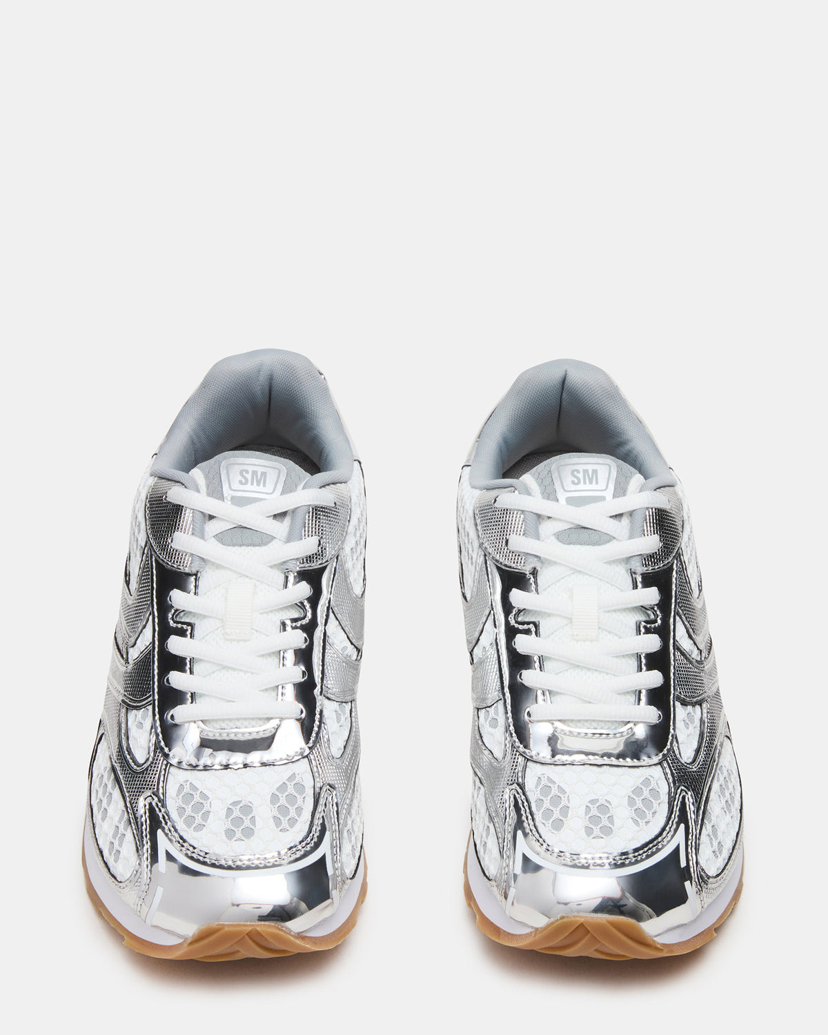 Steve Madden XYLO Silver Low-Top Lace-Up Men's Sneakers