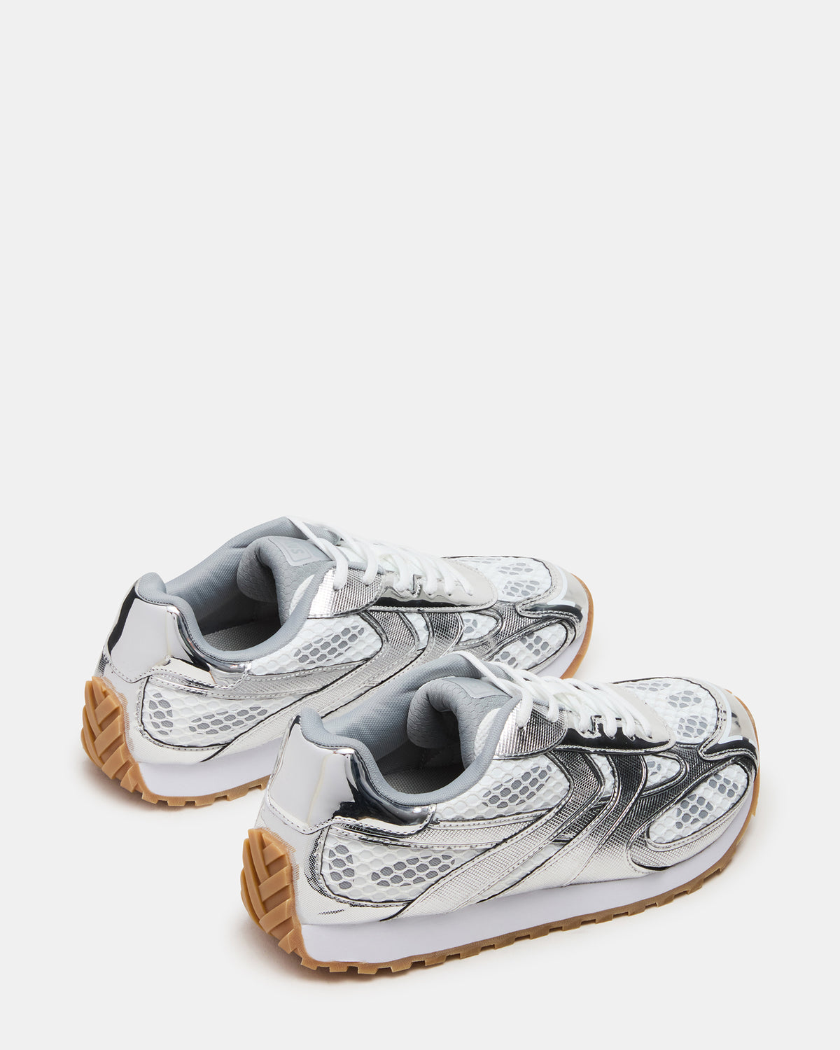 Steve Madden XYLO Silver Low-Top Lace-Up Men's Sneakers