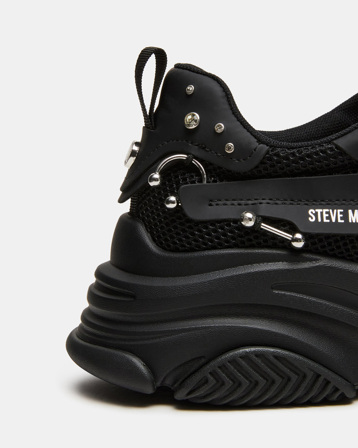 Steve Madden PIERCED Black Low-Top Lace-Up Men's Sneaker