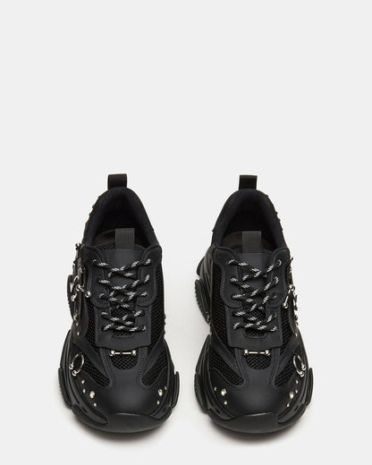 Steve Madden PIERCED Black Low-Top Lace-Up Men's Sneaker