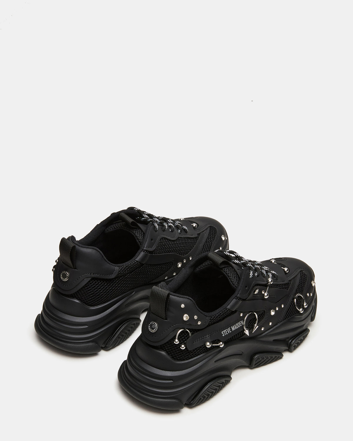 Steve Madden PIERCED Black Low-Top Lace-Up Men's Sneaker