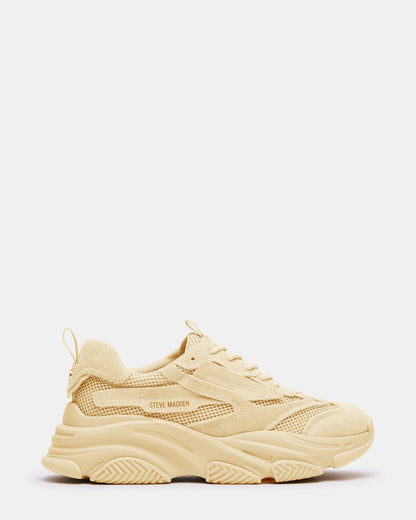 Steve Madden POSSESS Taupe Suede Low-Top Lace-Up Men's Sneaker