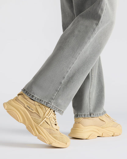Steve Madden POSSESS Taupe Suede Low-Top Lace-Up Men's Sneaker