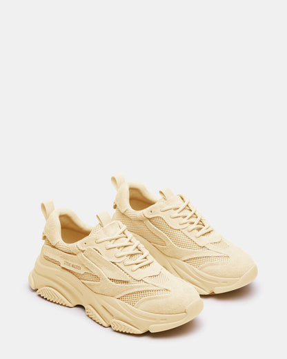 Steve Madden POSSESS Taupe Suede Low-Top Lace-Up Men's Sneaker