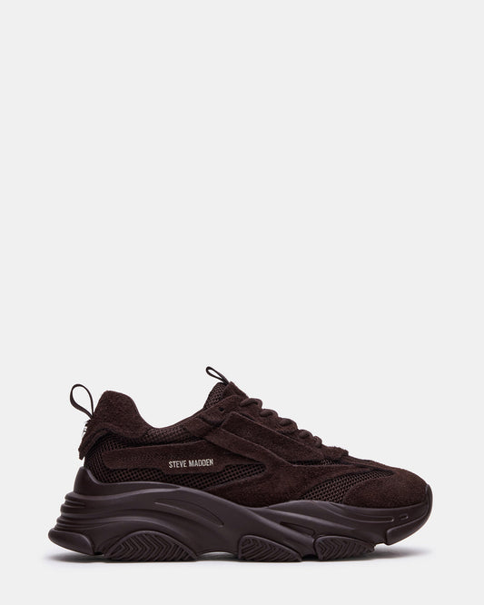 Steve Madden POSSESS Brown Suede Low-Top Lace-Up Men's Sneaker