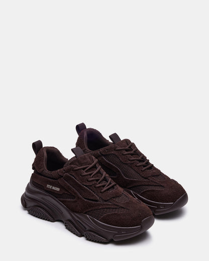 Steve Madden POSSESS Brown Suede Low-Top Lace-Up Men's Sneaker