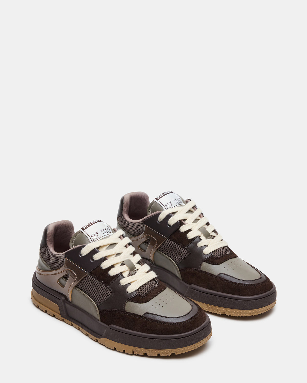 Steve Madden SANCHEZ Brown Multi Low-Top Lace-Up Men's Sneaker