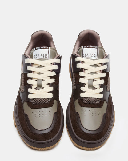 Steve Madden SANCHEZ Brown Multi Low-Top Lace-Up Men's Sneaker