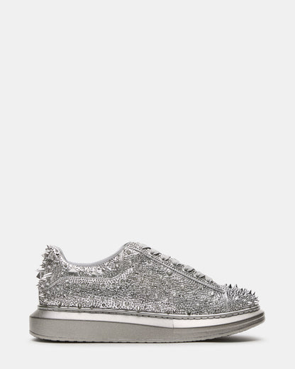 Steve Madden ICEBOX Pewter Metallic Men's Low-Top Lace-Up Sneaker