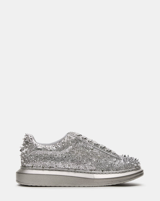 Steve Madden ICEBOX Pewter Metallic Men's Low-Top Lace-Up Sneaker