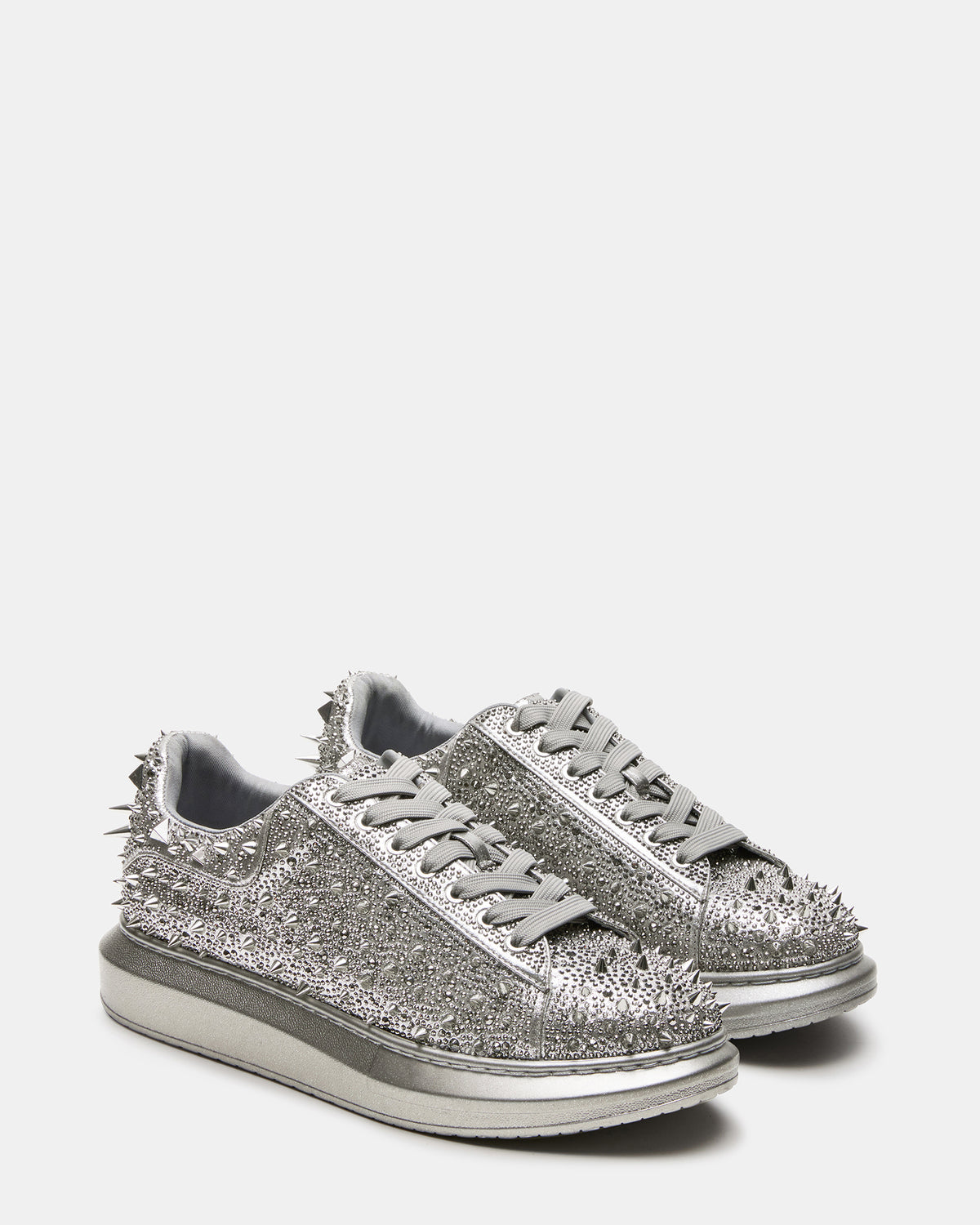 Steve Madden ICEBOX Pewter Metallic Men's Low-Top Lace-Up Sneaker