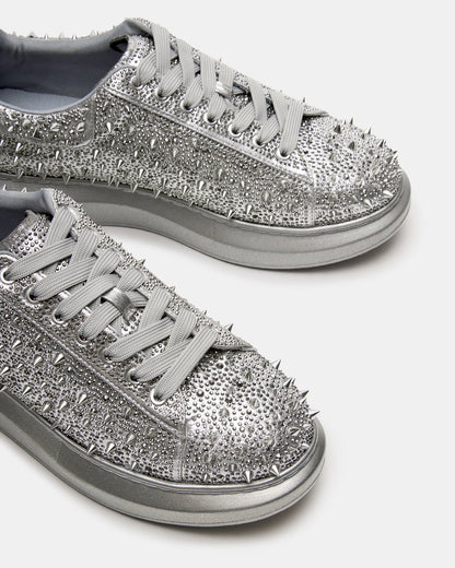 Steve Madden ICEBOX Pewter Metallic Men's Low-Top Lace-Up Sneaker