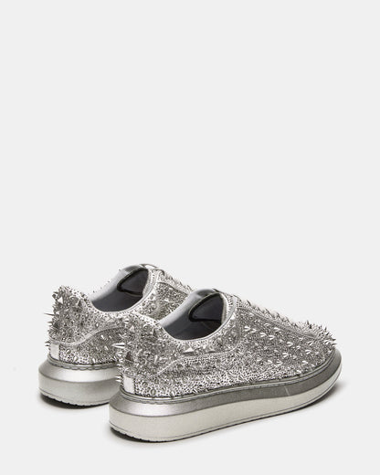 Steve Madden ICEBOX Pewter Metallic Men's Low-Top Lace-Up Sneaker