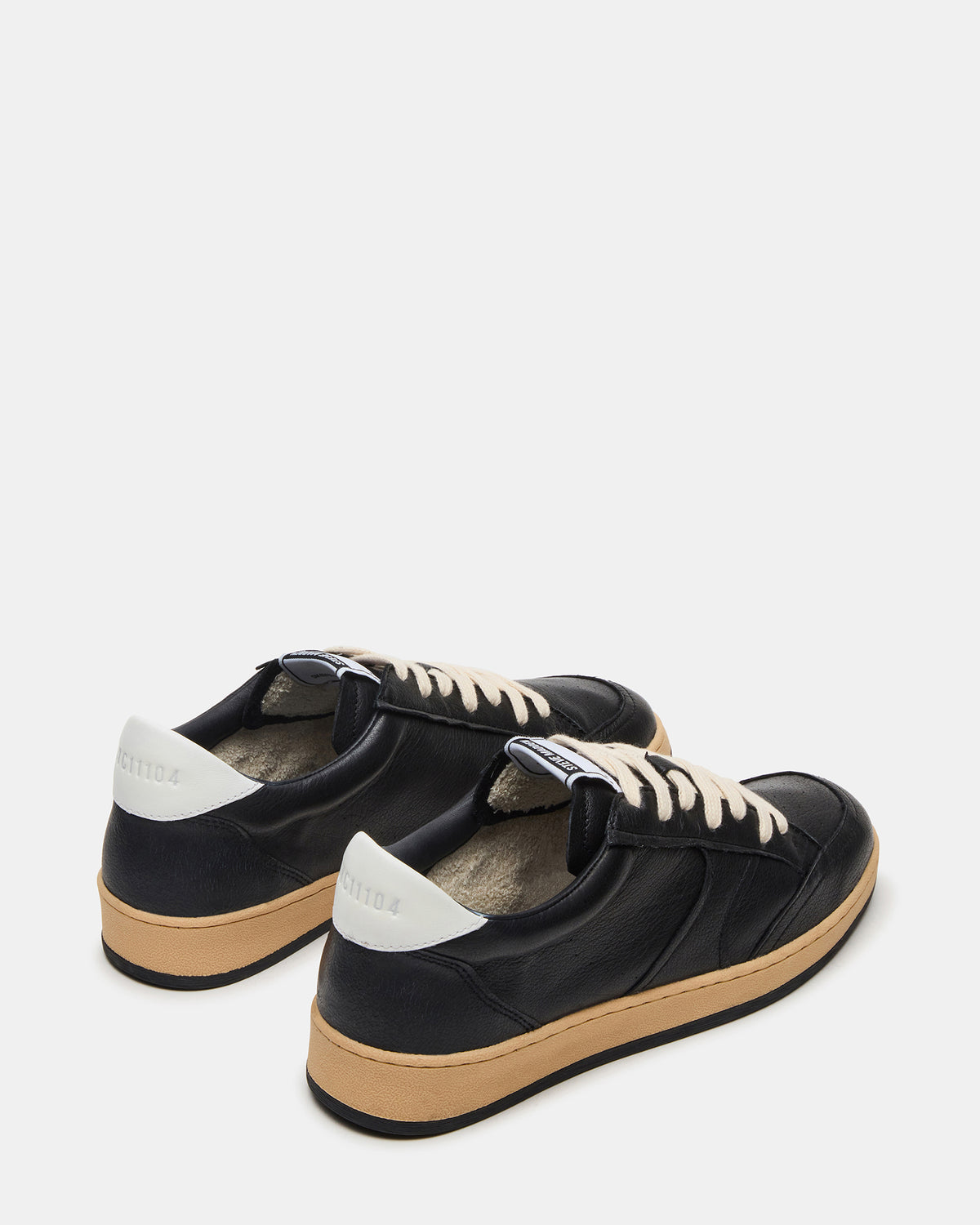 Steve Madden PRISMO Black Leather Low-Top Lace-Up Men's Sneaker