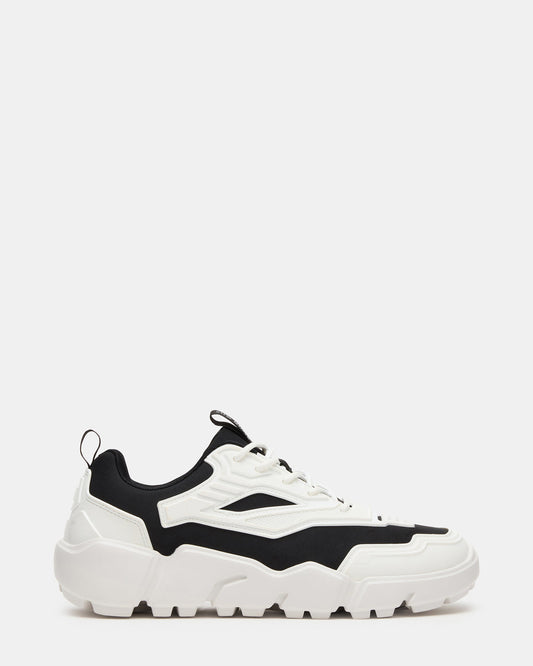 Steve Madden PACE Black/White Low-Top Lace-Up Men's Sneaker