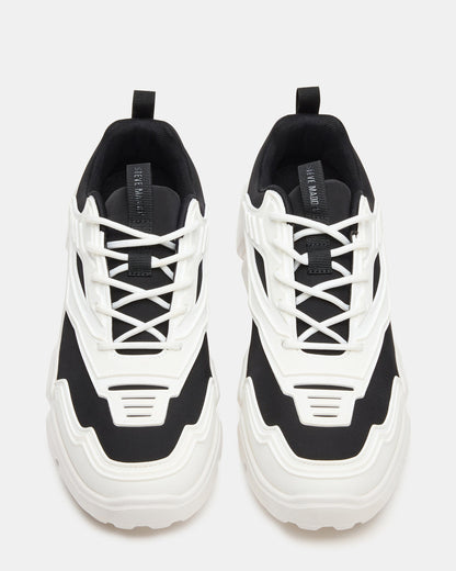 Steve Madden PACE Black/White Low-Top Lace-Up Men's Sneaker